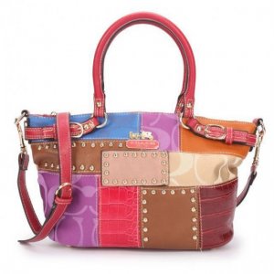 Coach Holiday Kelsey In Signature Medium Red Multi Satchels EBP