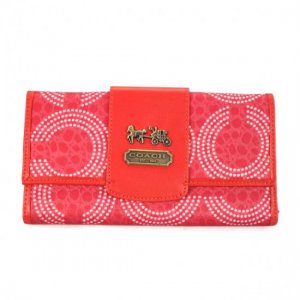 Coach Dot Logo Large Red Wallets ECX