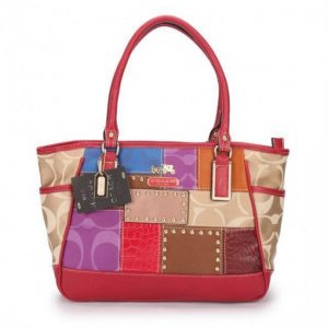 Coach Holiday Matching Stud Large Red Multi Satchels EBG