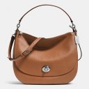 High Quality Brand Coach Turnlock Hobo In Pebble Leather