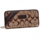 Coach Zip In Signature Large Coffee Wallets DUG