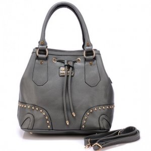 Coach Drawstring In Stud Medium Grey Satchels BDQ