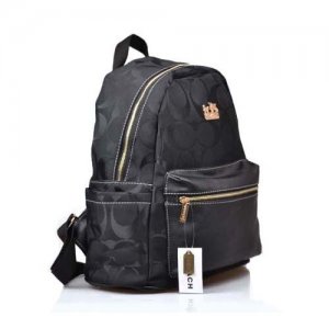 Coach Logo Monogram Medium Black Backpacks DPG