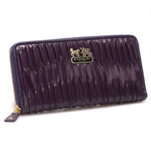 Coach Accordion Zip In Gathered Twist Large Purple Wallets CCJ