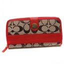 Coach In Signature Large Red Wallets CJO