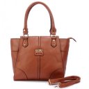 Coach Logo Medium Brown Satchels BJI