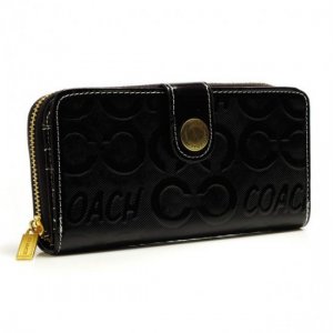 Coach Logo Large Black Wallets BCO