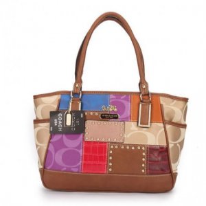 Coach Holiday Matching Stud Large Brown Multi Satchels EBF