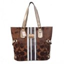 Coach In Signature Logo Medium Coffee Totes BFC