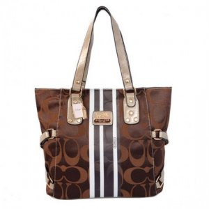 Coach In Signature Logo Medium Coffee Totes BFC