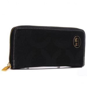 Coach Big Logo Large Black Wallets ARI