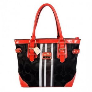 Coach In Signature Medium Black Totes BEW