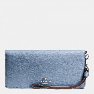 Causual Coach Slim Wallet In Colorblock Leather