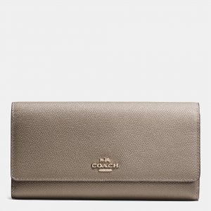 Coach Trifold Wallet In Crossgrain Leather On Sale