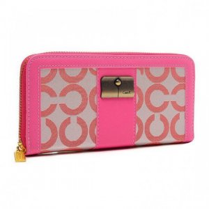 Coach Kristin Lock In Signature Large Pink Wallets ETH