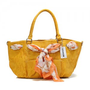 Coach Embossed Scarf Medium Yellow Totes DFL