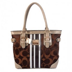 Coach In Signature Medium Coffee Totes BEX