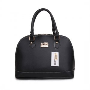 Coach City In Logo Medium Black Satchels BHZ