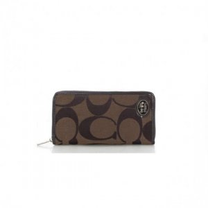 Coach Big Logo Signature Small Coffee Wallets FEU