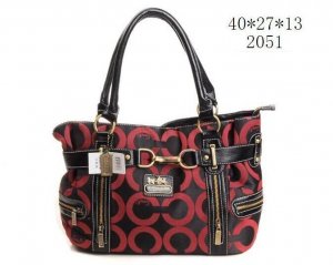 Coach Buckle In Signature Medium Red Satchels EIU