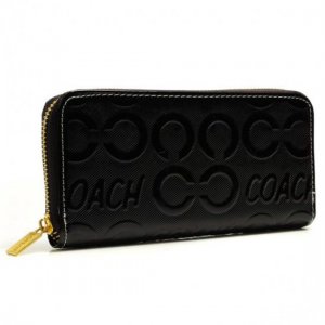 Coach Logo Large Black Wallets BCU