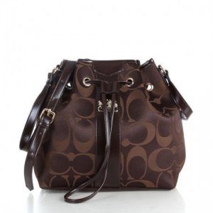 Coach Drawstring Medium Coffee Shoulder Bags FCB