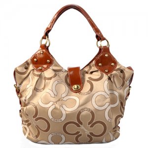 Coach Willis Big C Logo Large Khaki Satchels EJJ