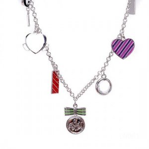 Coach Charm Silver Necklaces CYJ