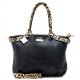 Coach Madison Leopard Large Black Satchels ACJ