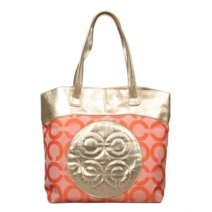 Coach Julia Big C Medium Orange Totes EMP