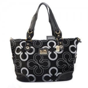 Coach Big C Signature Large Black Totes EJC