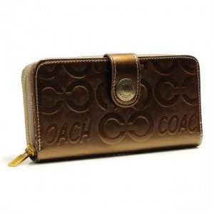 Coach Logo Large Gold Wallets BCP