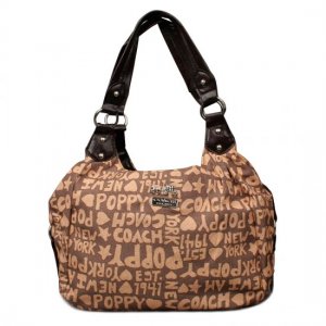 Coach Fashion Poppy Signature Medium Brown Shoulder Bags ENM