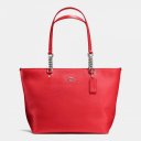 New Leather Coach Sophia Tote In Pebble Leather