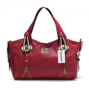 Coach In Embossed Medium Red Totes DFY