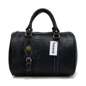 Coach Embossed Medium Black Luggage Bags DEE