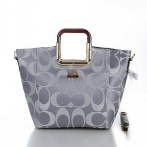 Coach Logo Medium Grey Totes FDA