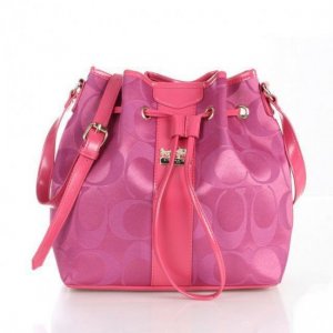 Coach Drawstring Medium Pink Shoulder Bags FCC