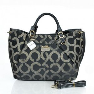 Coach C Signature Large Black Satchels ESP