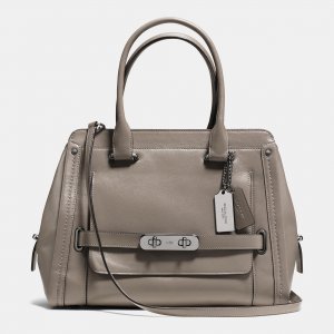 Leisure Fashion Coach Swagger Frame Satchel In Calf Leather